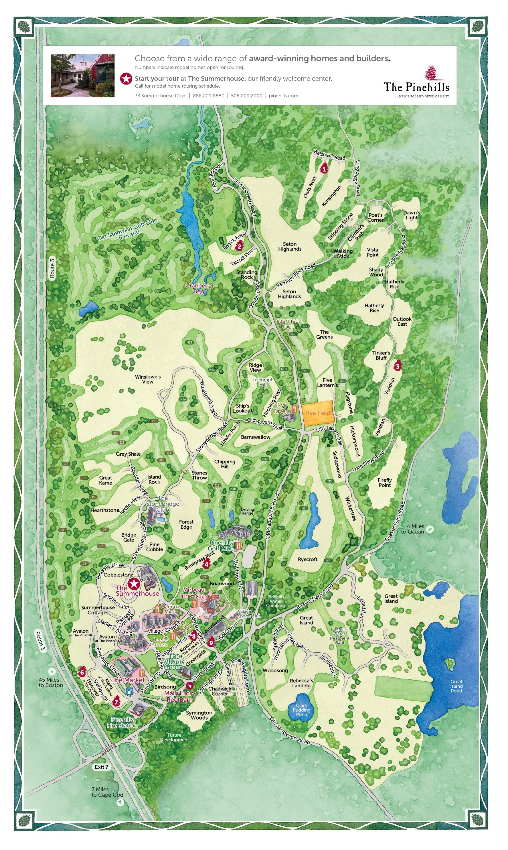 Pinehills Tour Map